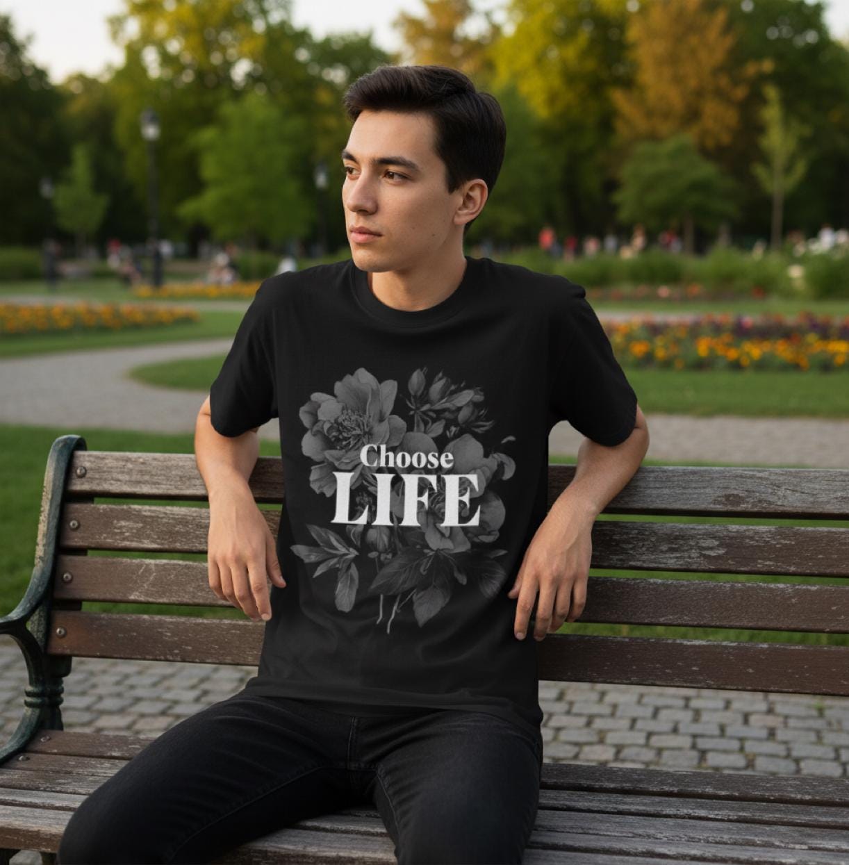 Choose Life Floral tee | Graphic T-Shirt