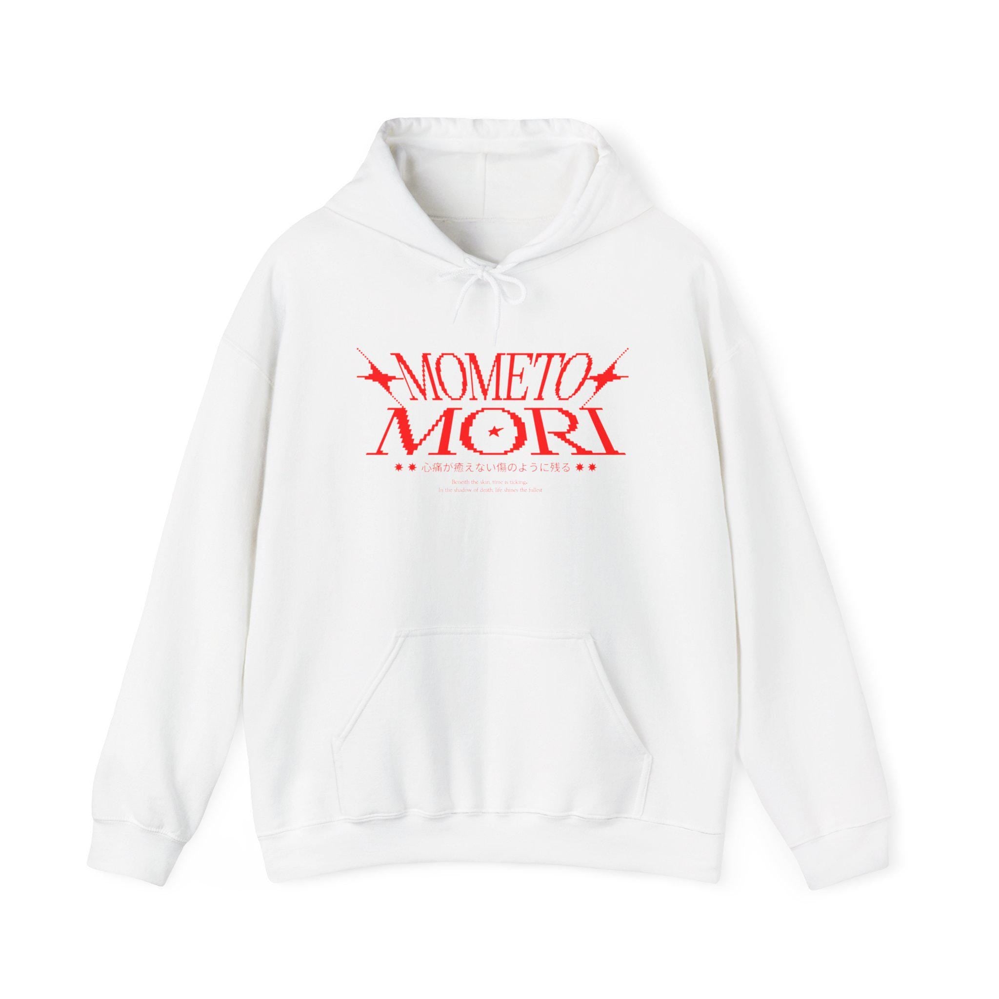 Memento Mori hoodie | Red Script Memorial Phrase Sweatshirt